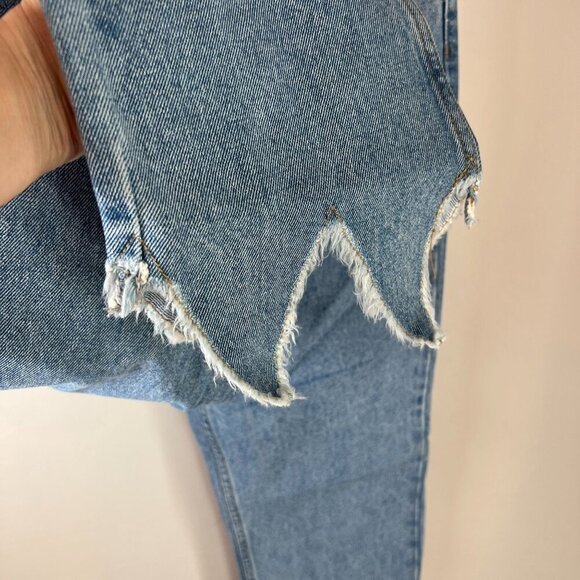 Anthropologie Evidnt Essen Relaxed Jeans Raw Hem Sz 28 Blue - Picture 3 of 12